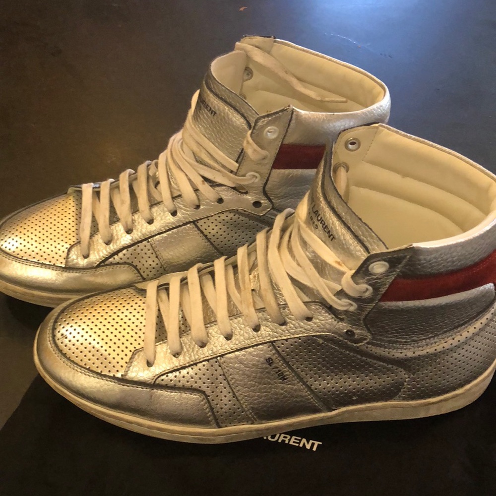 Saint Laurent silver sneakers size 42 1/2